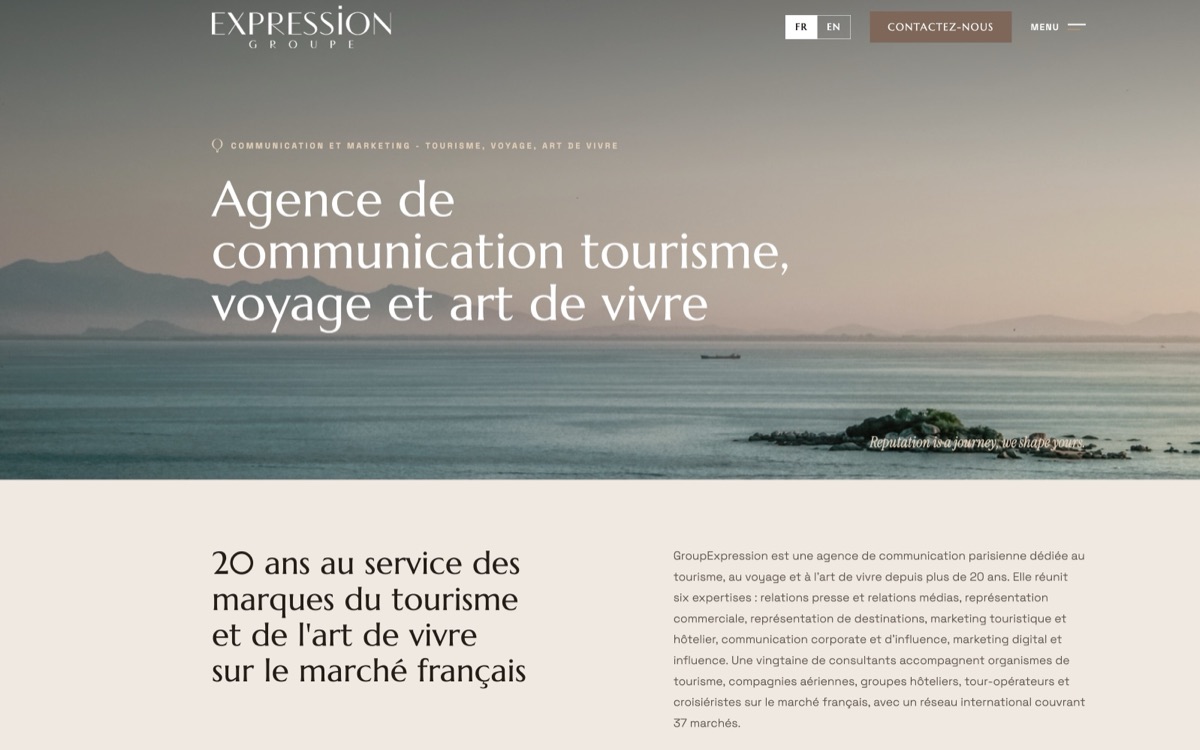 Site internet de l'agence de relations presse GroupExpression
